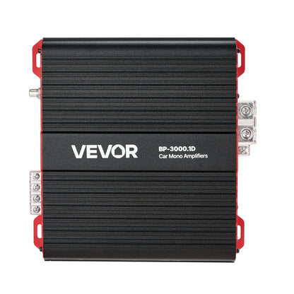 Monoblock Car Amplifier, 3000W RMS MAX, 1/2/4 Ohm Stable, 1-Channel Class D Car Audio Amplifier with Remote Subwoofer Level Control, Low Pass Filter and Bass Boost, Volume Controller Included