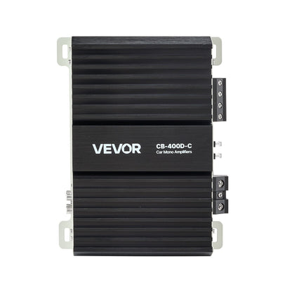 Monoblock Car Amplifier, 400W RMS MAX, 1/2/4 Ohm Stable, 1-Channel Class D Car Audio Amplifier with Remote Subwoofer Level Control, Low Pass Filter, Bass Boost & Phase Shift, Volume Controller