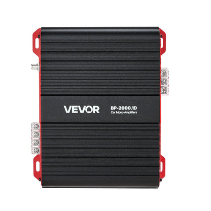 Monoblock Car Amplifier, 2000W RMS MAX, 1/2/4 Ohm Stable, 1-Channel Class D Car Audio Amplifier with Remote Subwoofer Level Control, Low Pass Filter and Bass Boost, Volume Controller Included