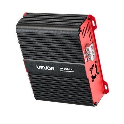 Monoblock Car Amplifier, 2000W RMS MAX, 1/2/4 Ohm Stable, 1-Channel Class D Car Audio Amplifier with Remote Subwoofer Level Control, Low Pass Filter and Bass Boost, Volume Controller Included