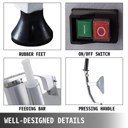 Commercial Food Processor with 6 Disks, Stainless Steel, 0.3m, 23kg, 550W