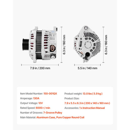 Alternator Car Alternator for Nissan Altima 3.5L 07-10 Saturn Aura 07-08