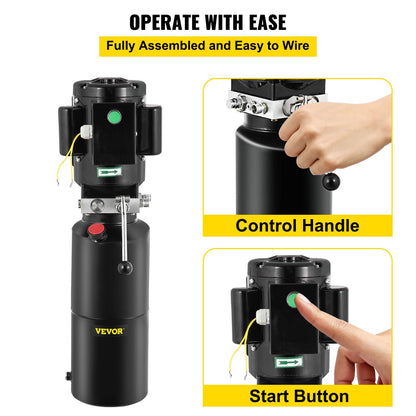 240V Hydraulic Power Pack for Car Lifts, 3 HP, 2950 PSI, 10L Tank
