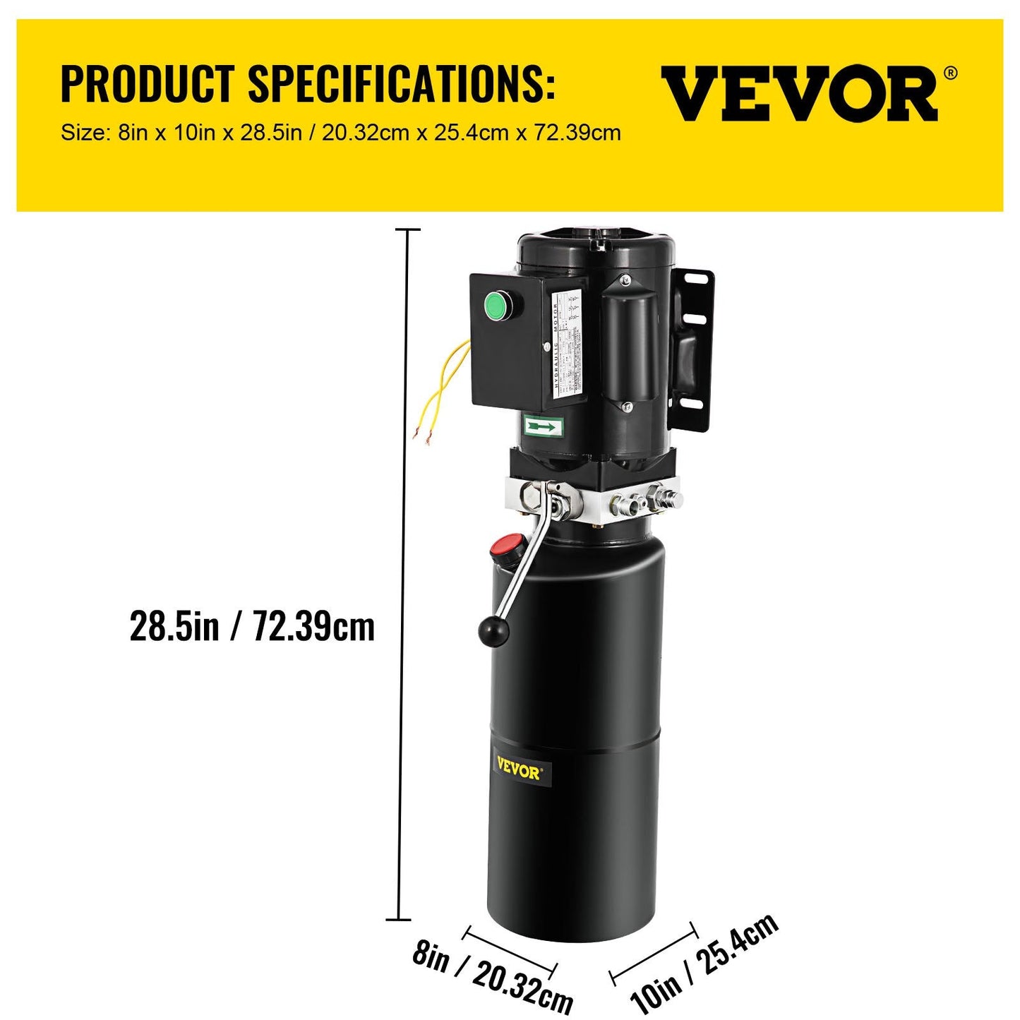 240V Hydraulic Power Pack for Car Lifts, 3 HP, 2950 PSI, 10L Tank