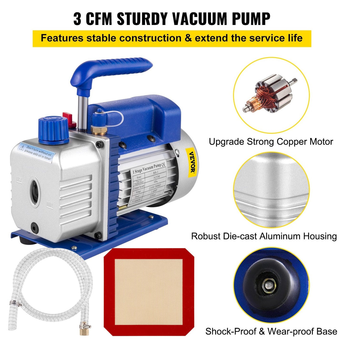 5 Gallon Vacuum Chamber Kit with 0.75m³/min Pump & Silicone Degassing System