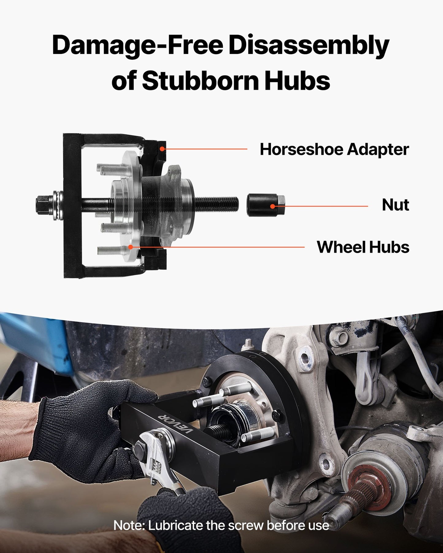 Master Wheel Hub & Bearing Remover & Installer Kit, Fits Most Front-Wheel Drive Vehicles, Front Wheel Bearing Removal Tool, Wheel Bearing Installer Kit, Easy Bearing Swaps with No Press Required