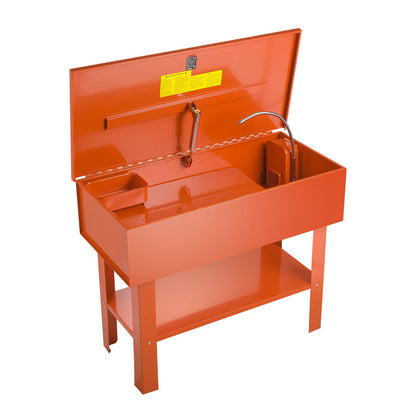 Parts Washer 135L Tank, 65L Solvent Capacity, 3L per Minute Max Pump Output, Heavy Duty Steel Cabinet Electric Pump Automotive Parts Washer Cleaner for Wheel Bearings, Gears, and Carburetors
