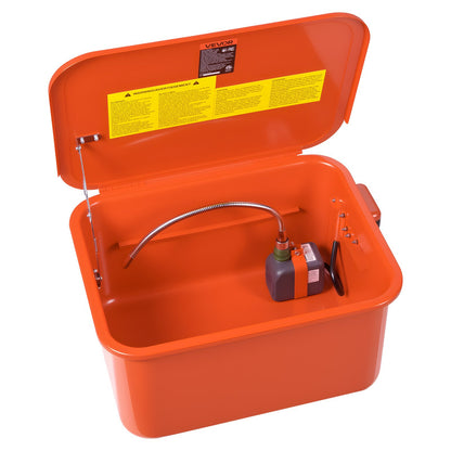 Parts Washer, 19L Cleaning Tank, 13L Solvent Capacity, 1.5L per Minute Max Pump Output, Portable Steel Automotive Parts Cleaner with Electric Pump for Wheel Bearings, Gears, and Carburetors