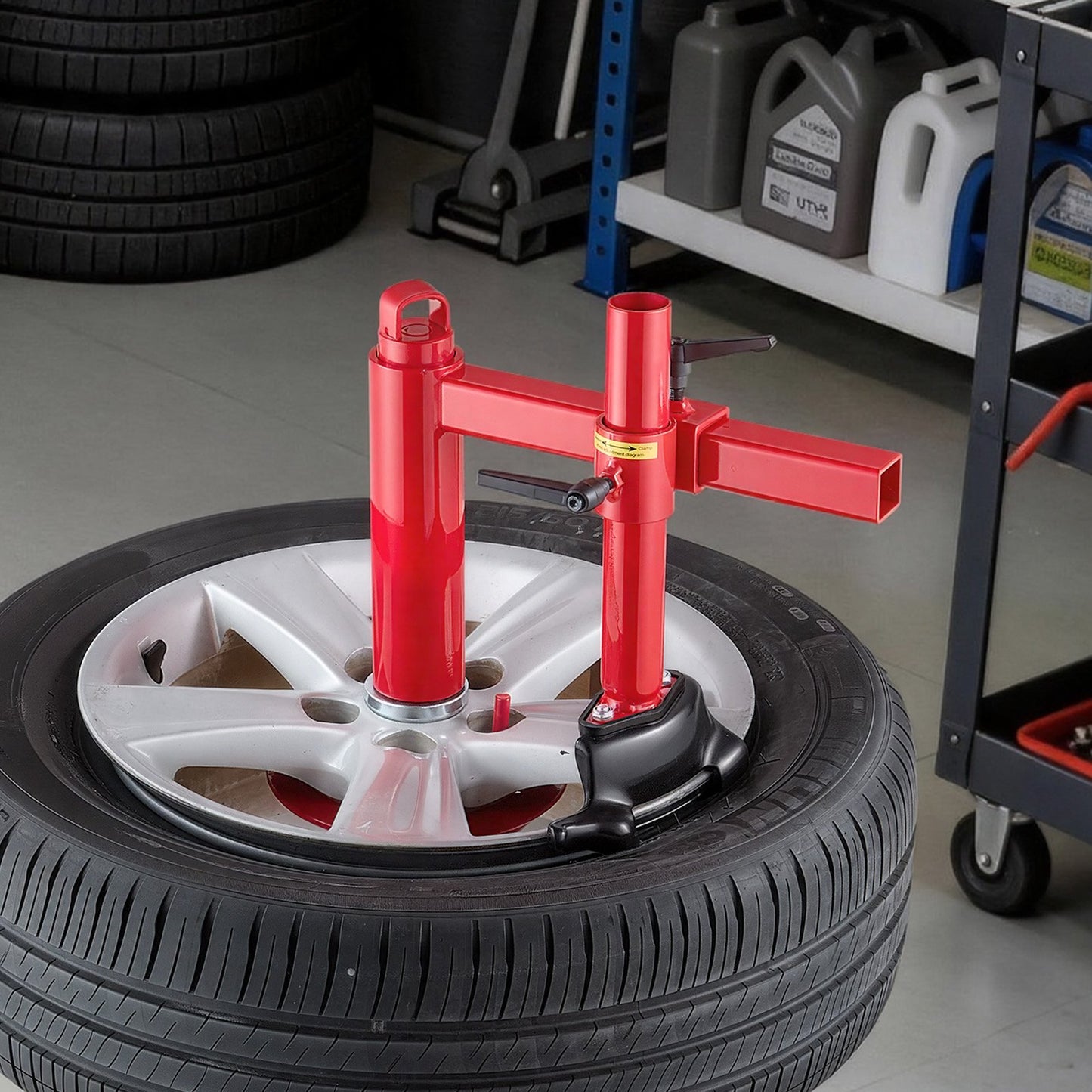 Manual Tire Changer Duck Head Kit with Silver Cone, Fit for 406-533 mm Wheels, Heavy Duty Manual Tire Changer Duck Head Adapter Kit, Mounting & Demounting Tool for Most Cars, SUVs, Trucks, ATVs