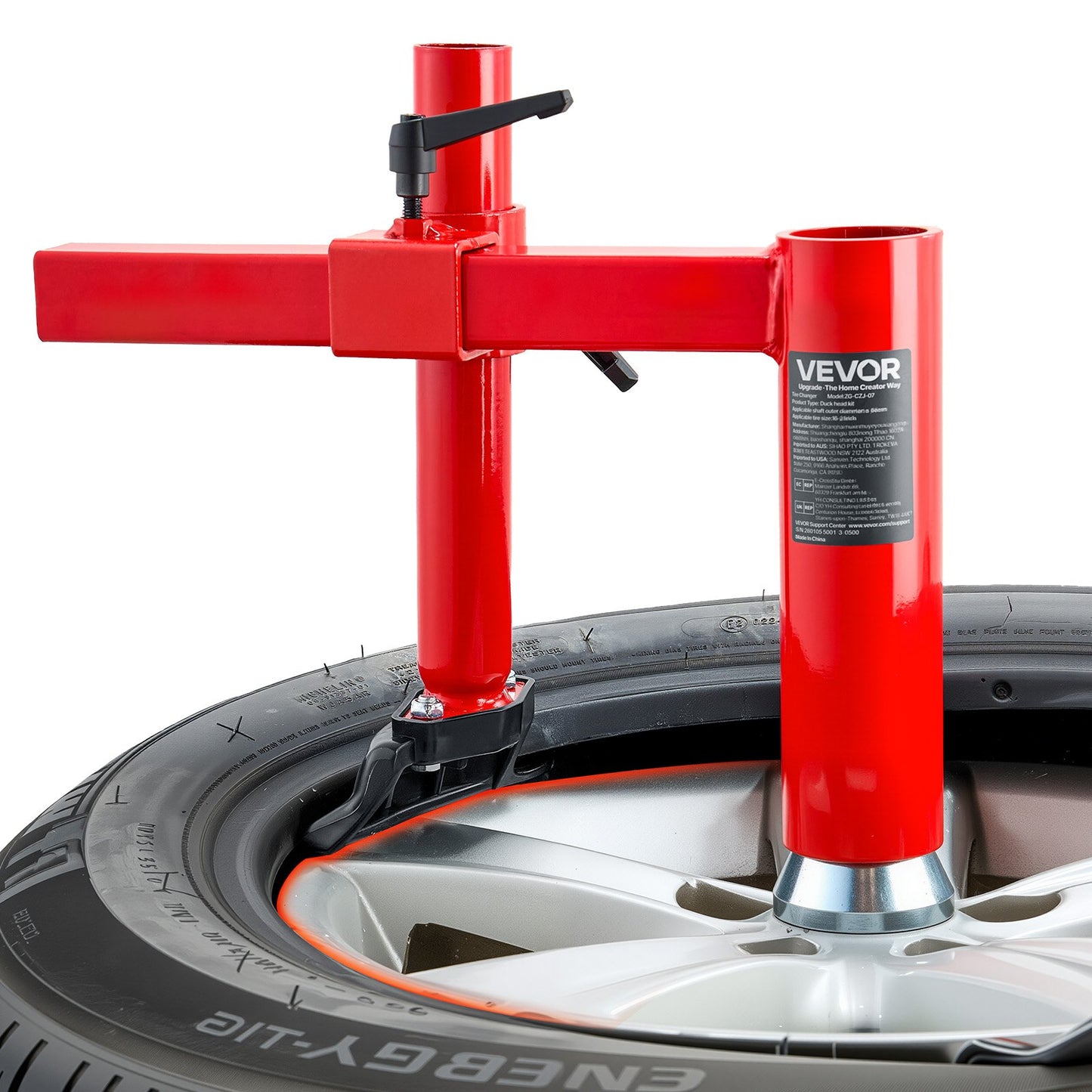 Manual Tire Changer Duck Head Kit with Silver Cone, Fit for 406-533 mm Wheels, Heavy Duty Manual Tire Changer Duck Head Adapter Kit, Mounting & Demounting Tool for Most Cars, SUVs, Trucks, ATVs