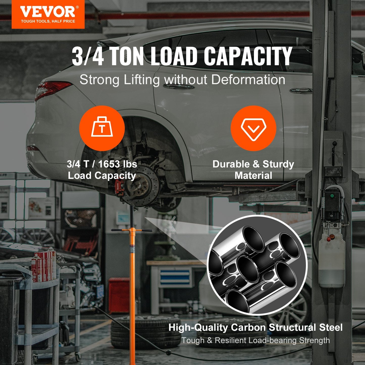 VEVOR Underhoist Support Stand, 3/4 Ton Capacity Under Hoist Jack Stand, Lifting