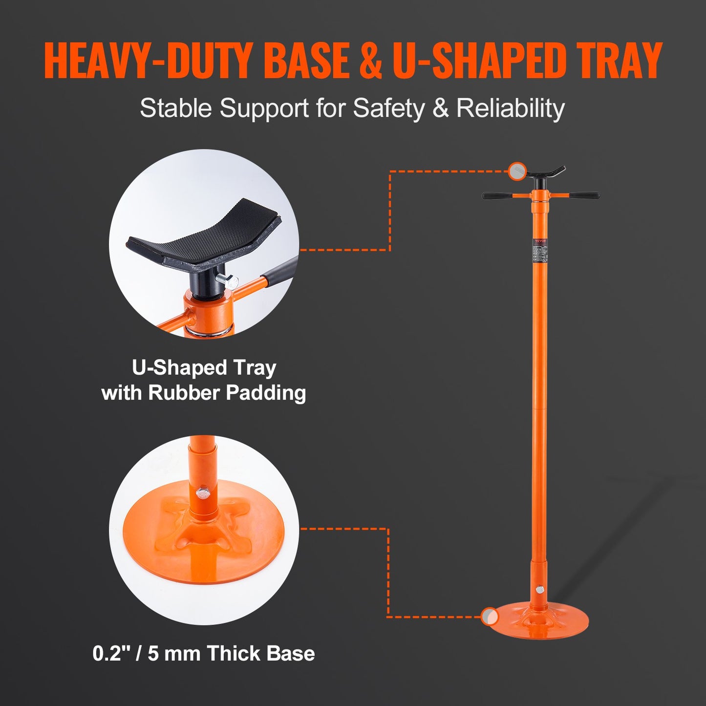 VEVOR Underhoist Support Stand, 3/4 Ton Capacity Under Hoist Jack Stand, Lifting