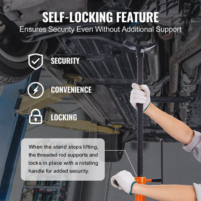 Heavy-Duty Underhoist Jack Stand, 3/4 Ton, Adjustable 1.34-1.93m Height