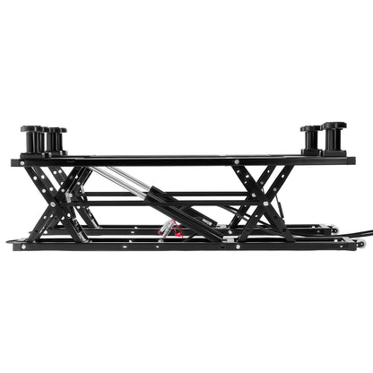 Portable Car Lift, 2 Ton Capacity, Heavy Duty Quick Lift with 650 mm Max Height, Pneumatic Pump, Wheels, 4 Rubber Pads & 4 Lifting Columns for Cars, Compact SUVs, Mini Trucks, Garage or Shop
