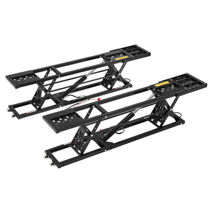 Portable Car Lift, 3 Ton Capacity, Heavy Duty Steel Truck Lift with 680 mm Max Height, Pneumatic Pump, Wheels, 4 Rubber Pads & 4 Lifting Columns for Cars, SUVs, Trucks, Home Garage or Shop Use