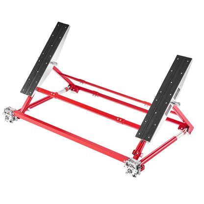 Portable Car Lift, 2 Ton Capacity, Heavy Duty Steel Quick Lift with 585 mm Max Height, Adjustable Width and Wheels, Manual Lifting for Cars, Compact SUVs, Mini Trucks, Home Garage or Shop Use
