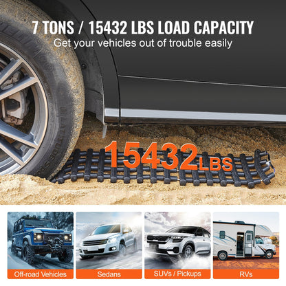 2 Traction Boards with TPR for Mud, Snow, Sand - 7-Ton Capacity, 0.78m Length
