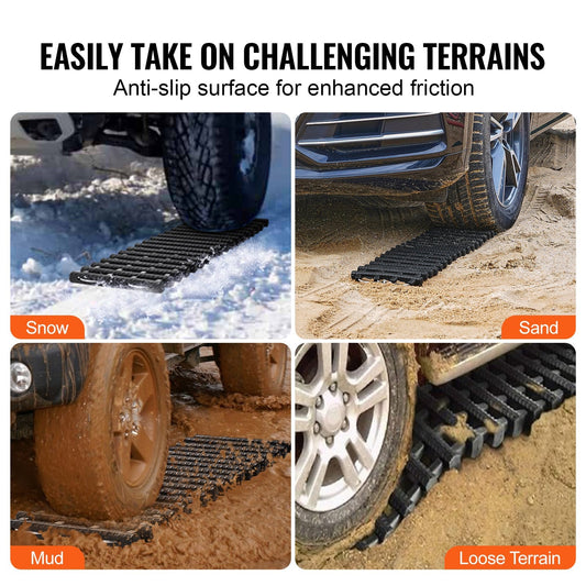 2 Traction Boards with TPR for Mud, Snow, Sand - 7-Ton Capacity, 0.78m Length
