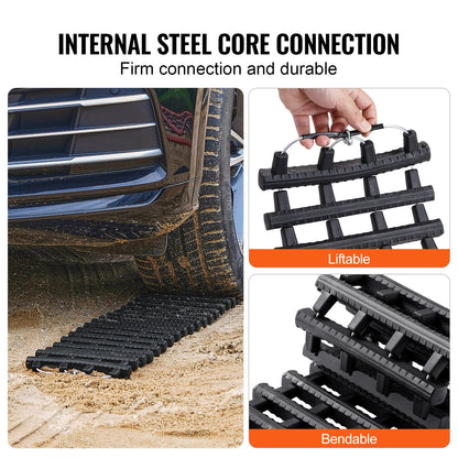 2 Traction Boards with TPR for Mud, Snow, Sand - 7-Ton Capacity, 0.78m Length
