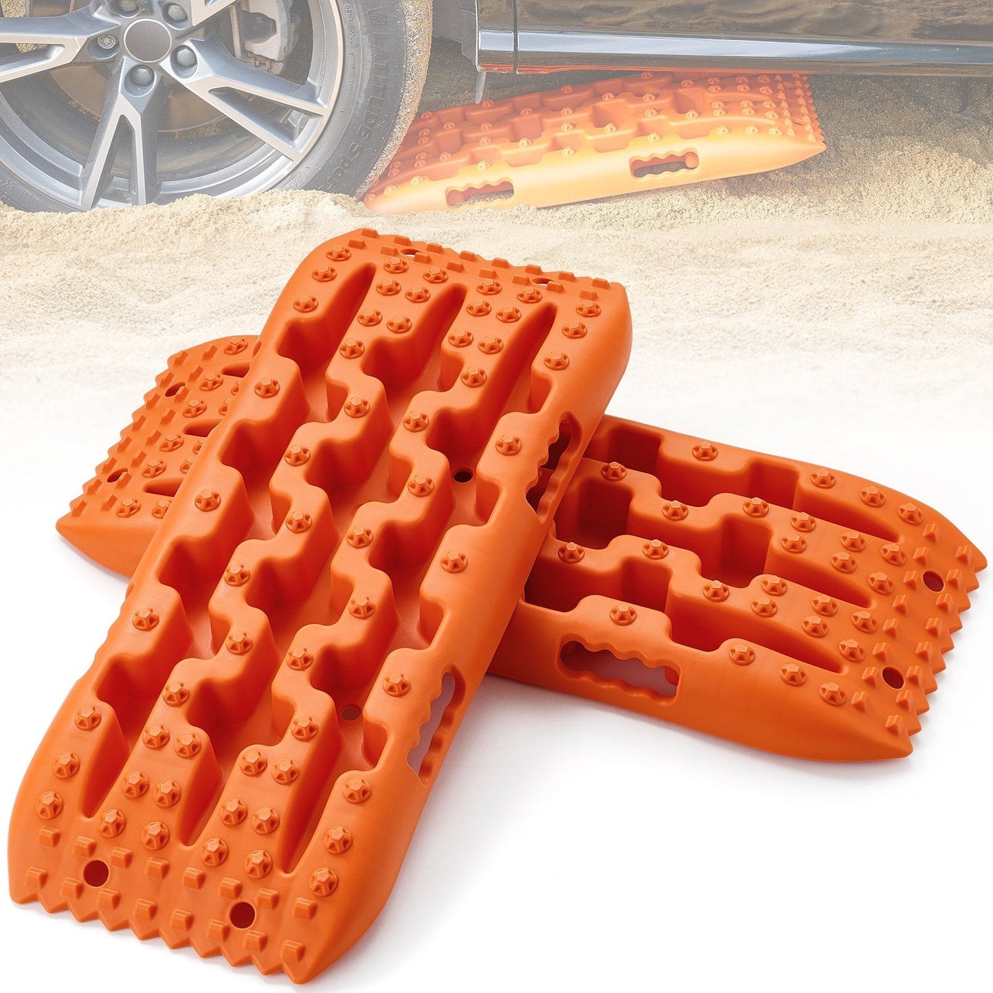 Heavy-Duty Traction Boards for Mud, Snow, Sand with Storage Bag, 10-Ton Capacity