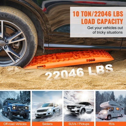 Heavy-Duty Traction Boards with Storage Bag for Mud, Snow, Sand - 10 Ton Capacity