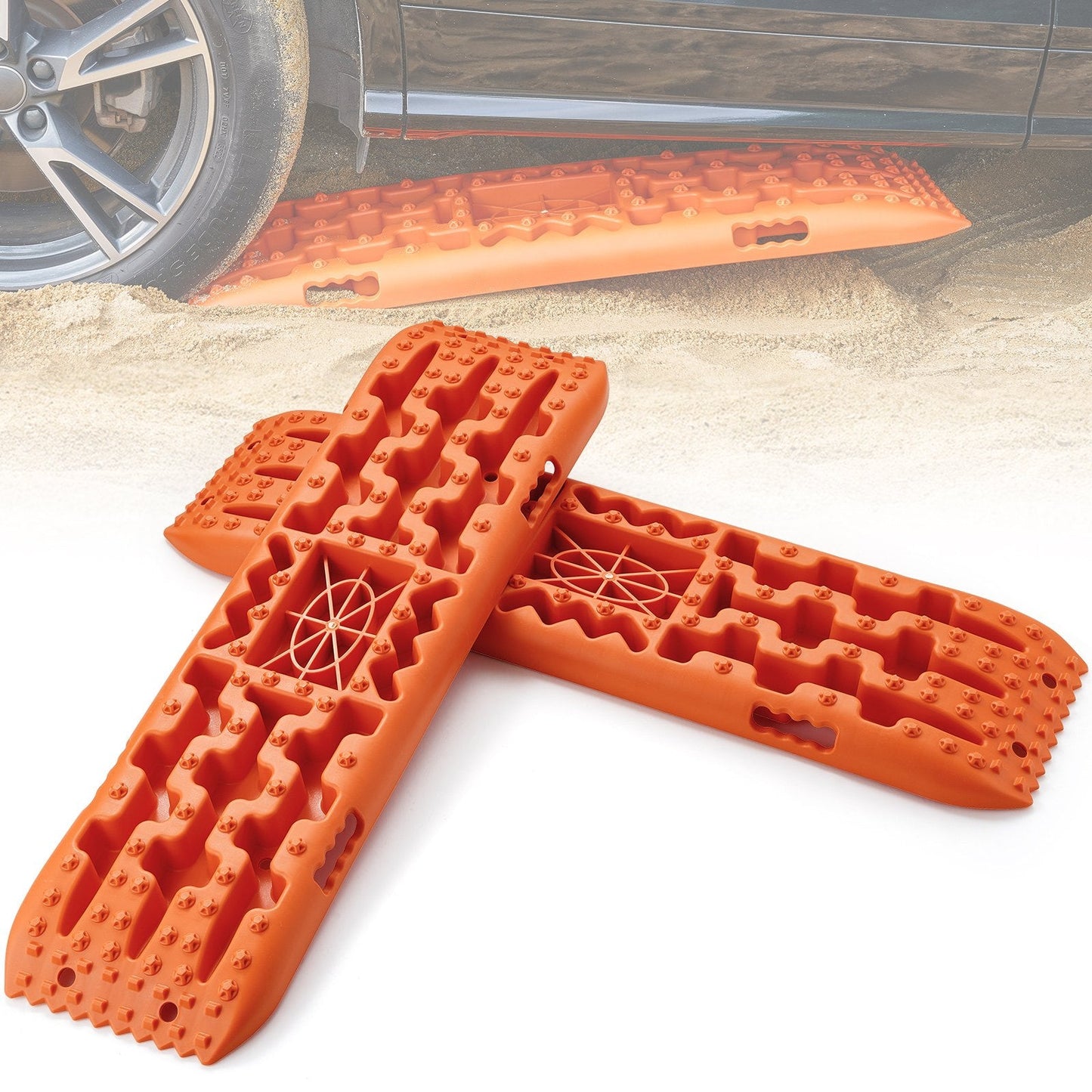 Heavy-Duty Traction Boards with Storage Bag for Mud, Snow, Sand - 10 Ton Capacity