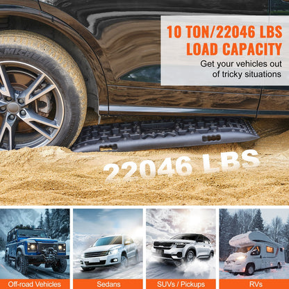 2 Traction Boards with Storage Bag for Off-Road Recovery, 10-Ton Capacity