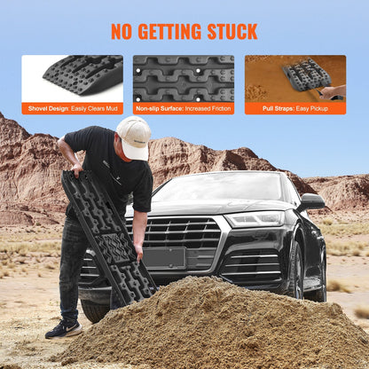 2 Traction Boards with Storage Bag for Off-Road Recovery, 10-Ton Capacity