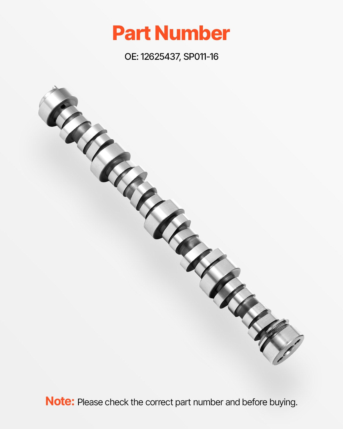 Engine Camshaft, 12625437 SP011-16 Cam Replacement, Compatible with Norris trucks from 1999-2013 GM Gen3/4, LS Truck Engine 4.8L, 5.3L, 6.0L, and 6.2L