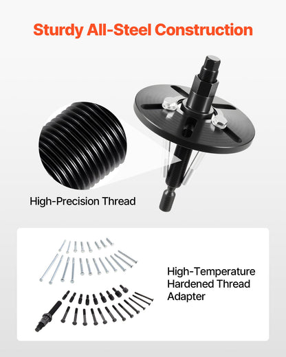 Harmonic Balancer Puller Removal & Install Tool Kit, All-Steel Harmonic Balancer Installer Set Tool Kit for Removing and Installing of Balancers, Flywheels, Crankshaft Pulleys, Steering Wheels