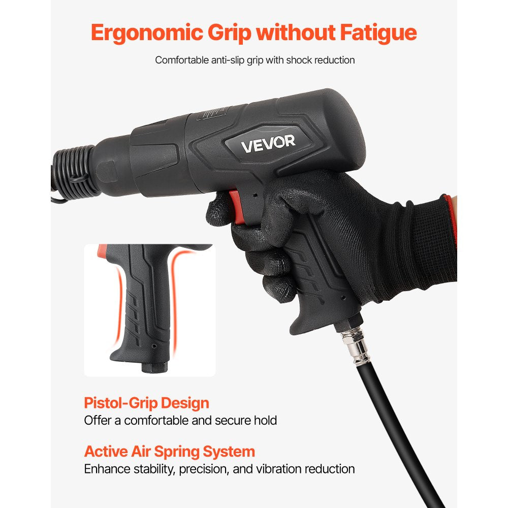 Air Hammer 2500-2700 BPM Pneumatic Hammer Air Hammer Kit with 4 Chisels