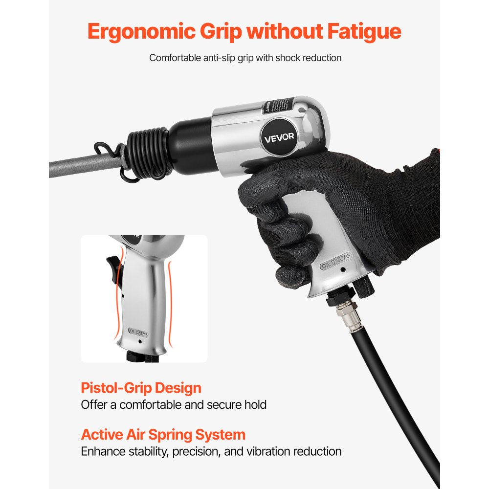 Air Hammer 4500 BPM 11 CFM Pneumatic Hammer Air Hammer Kit with 4 Chisels