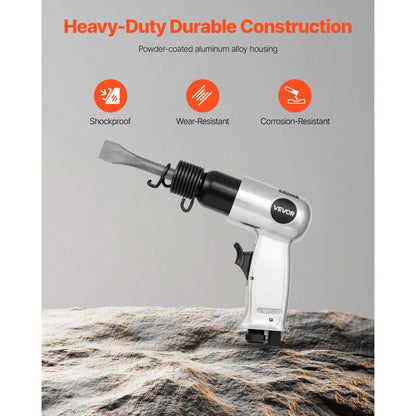 Air Hammer 4500 BPM 11 CFM Pneumatic Hammer Air Hammer Kit with 4 Chisels