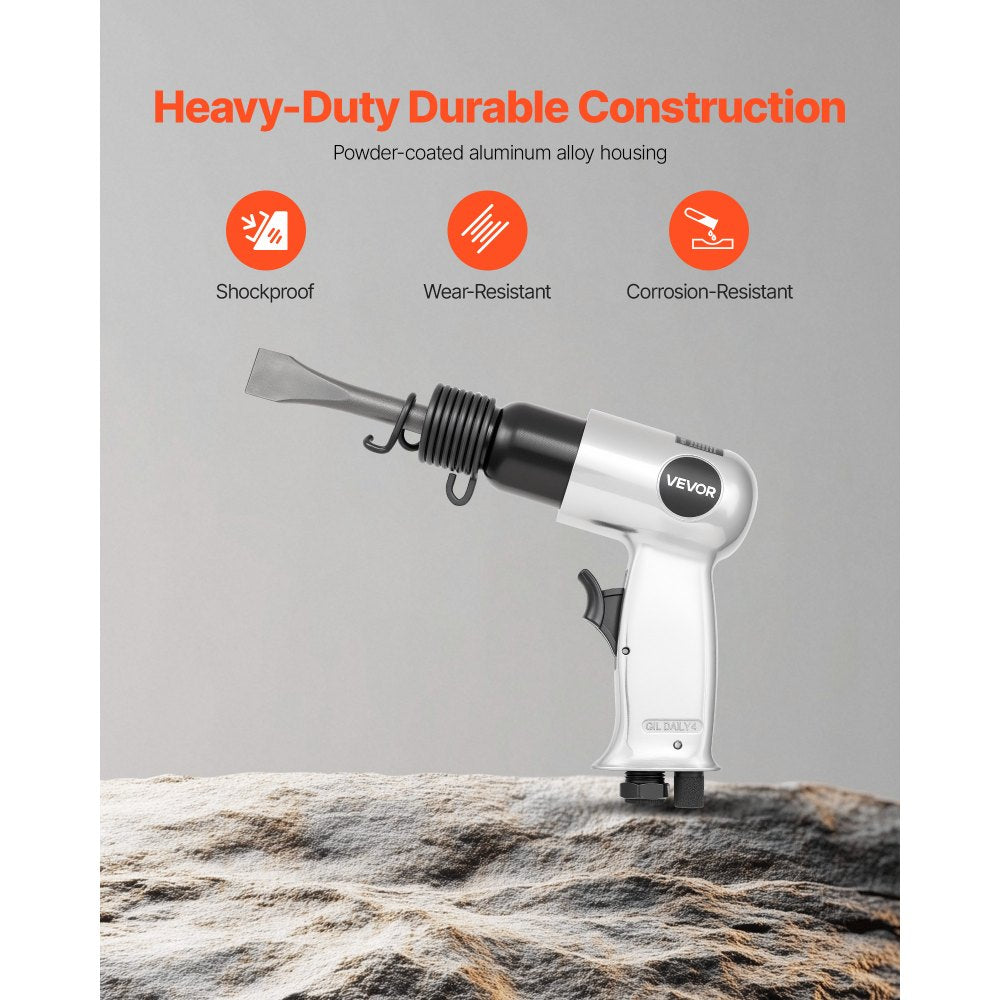 Air Hammer 4500BPM Pneumatic Hammer with Air Needle Scaler & 4 Chisels