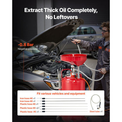 Waste Oil Drain Tank 79.5L Air Operated Portable Oil Drainer