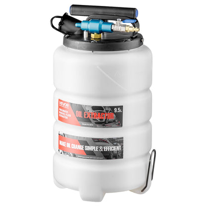 Fluid Extractor, 9.5 L Capacity, Pneumatic/Manual Vacuum Fluid Extractor with 150 cm Long Horse & Three 120 cm Extension Tubes, Oil Change Pump with PE Tank for Cars, Lawn Mowers, Boats