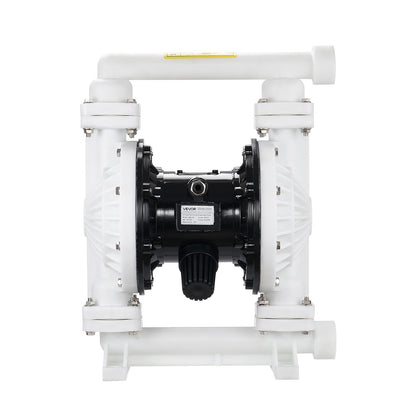 Air Operated Double Diaphragm Pump, 94.64 LPM Max, Standard Inlet & Outlet Air Pneumatic Waste Oil Transfer Pump, Polypropylene Body, Dual Diaphragms, for Diesel, Grease, Kerosene, Gasoline