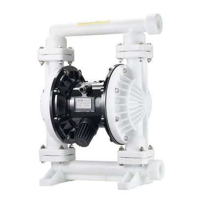 Air Operated Double Diaphragm Pump, 94.64 LPM Max, Standard Inlet & Outlet Air Pneumatic Waste Oil Transfer Pump, Polypropylene Body, Dual Diaphragms, for Diesel, Grease, Kerosene, Gasoline