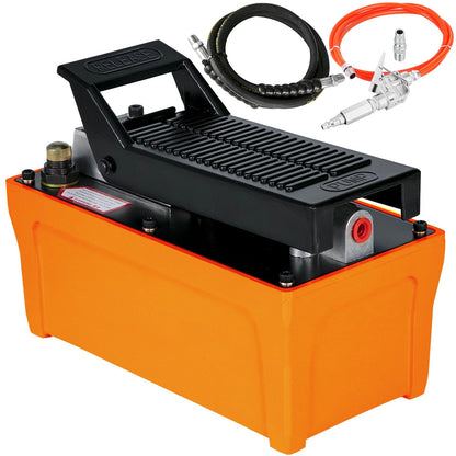 Air Hydraulic Pump with Foot Pedal, 10000 PSI, 1.6L Reservoir, 1.25m Hose