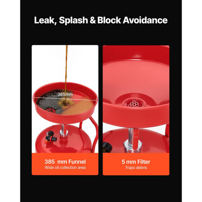 Waste Oil Drain Tank 95L Air Operated Portable Oil Drainer