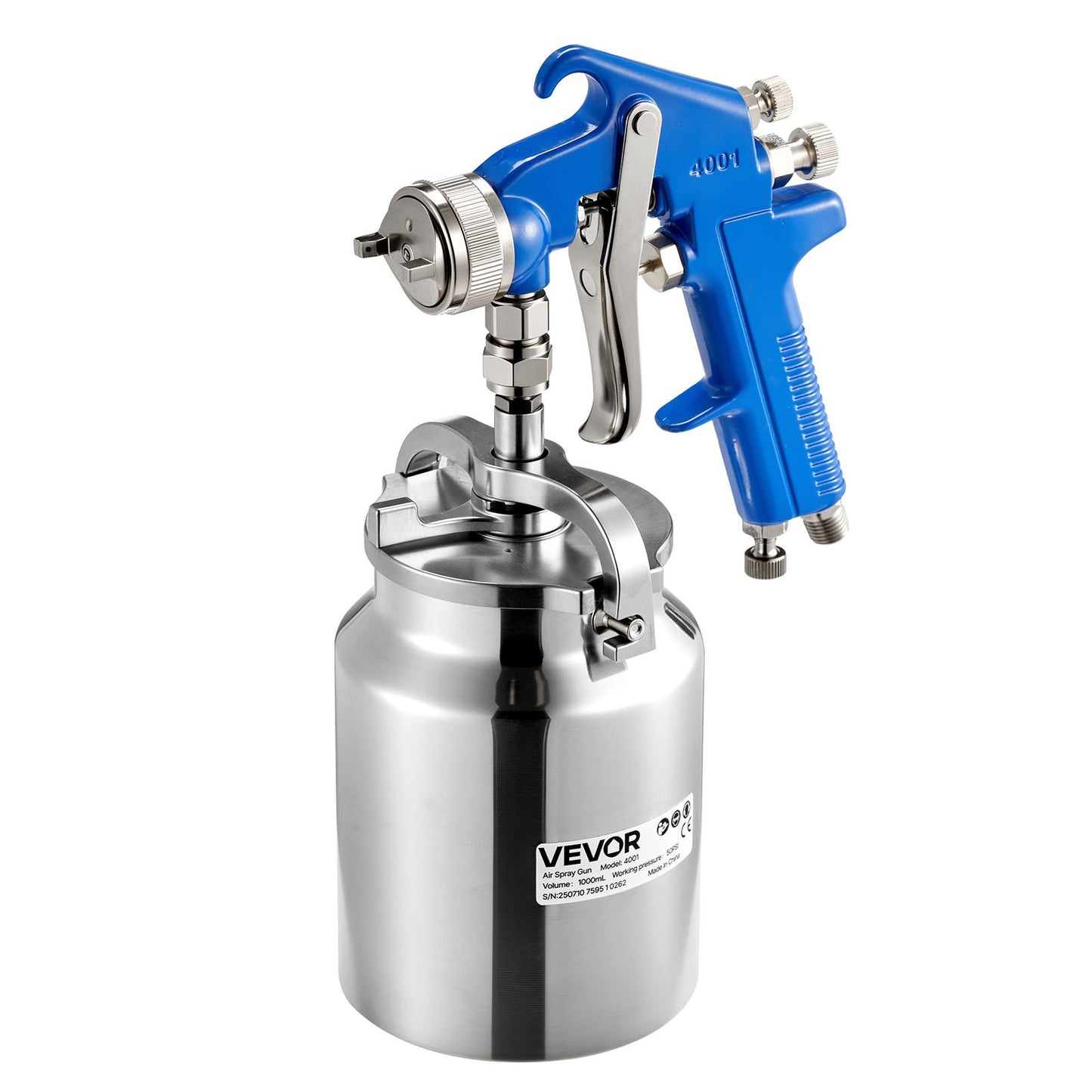 Siphon Feed Spray Gun, High Atomization Air Paint Spray Gun, 1000cc Automotive Paint Sprayer with 1.8 mm Nozzle, Adjustable Flow Rate & Air Volume for Car, Furniture, Wall, House Painting