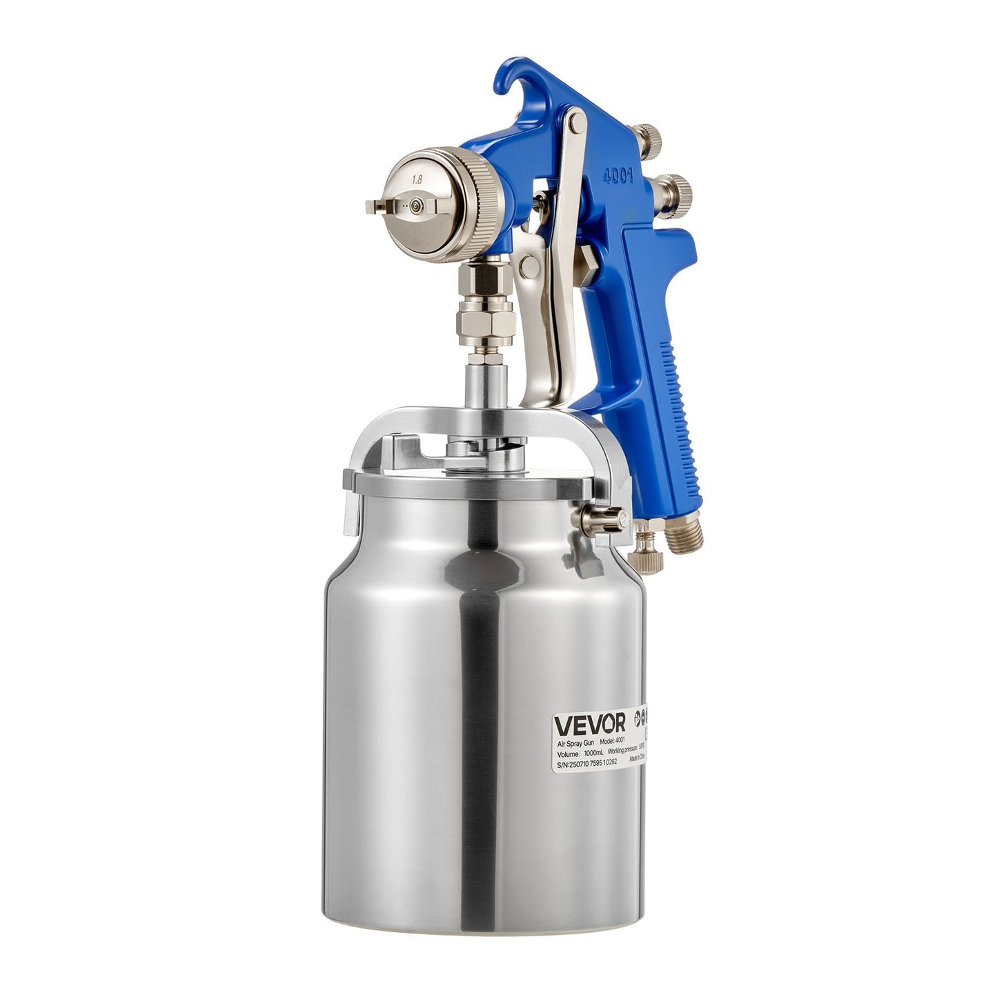 Siphon Feed Spray Gun, High Atomization Air Paint Spray Gun, 1000cc Automotive Paint Sprayer with 1.8 mm Nozzle, Adjustable Flow Rate & Air Volume for Car, Furniture, Wall, House Painting