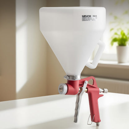 Air Texture Spray Gun, 4.5L Air Hopper Spray Gun, Professional Drywall Texture Painting Sprayer with 3 Nozzles (3.5mm, 6mm, 8mm) for Popcorn, Knockdown, Orange Peel Textures