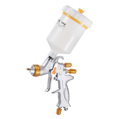 HVLP Air Spray Gun, Gravity Feed Paint Sprayer Gun with 3 Nozzles (1.3/1.4/1.7mm), 600ml Capacity Auto Paint Sprayer with Air Regulator for Automotive Primers, Clear Coats & Topcoats