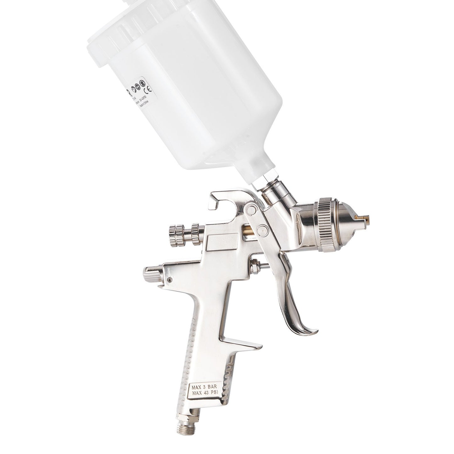 LVLP Air Spray Gun, Gravity Feed Paint Sprayer Gun with 3 Nozzles (1.3/1.4/1.7mm), 600ml Capacity Automotive Paint Sprayer with Air Regulator for Furniture, Car Painting, Home Improvement