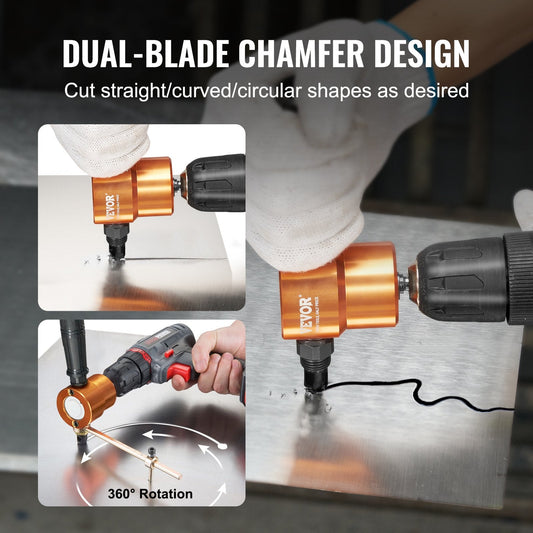 Double Head Metal Nibbler Cutter Drill Attachment, 1.6 mm Cut, 0.98 kg