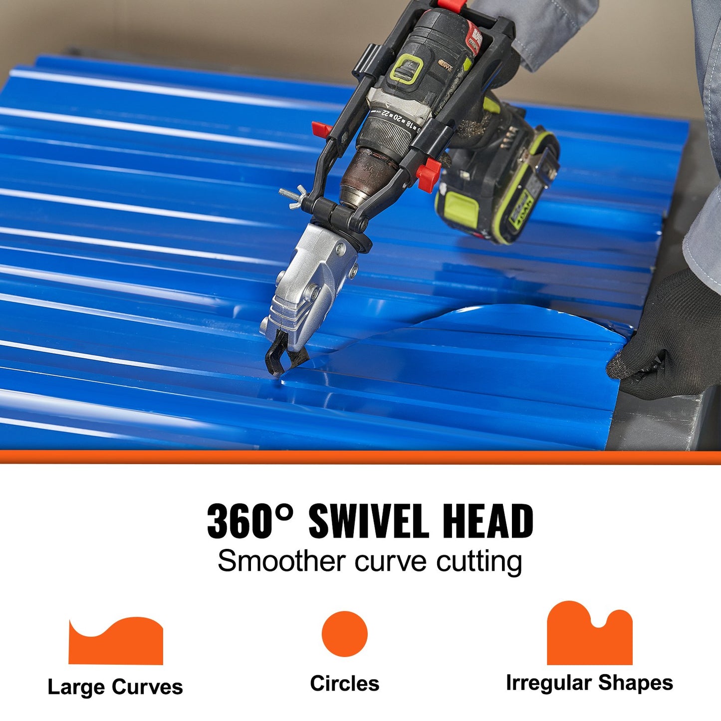 VEVOR Metal Cutter Drill Attachment, Metal Shears Attachment with 360 Degree Pivoting