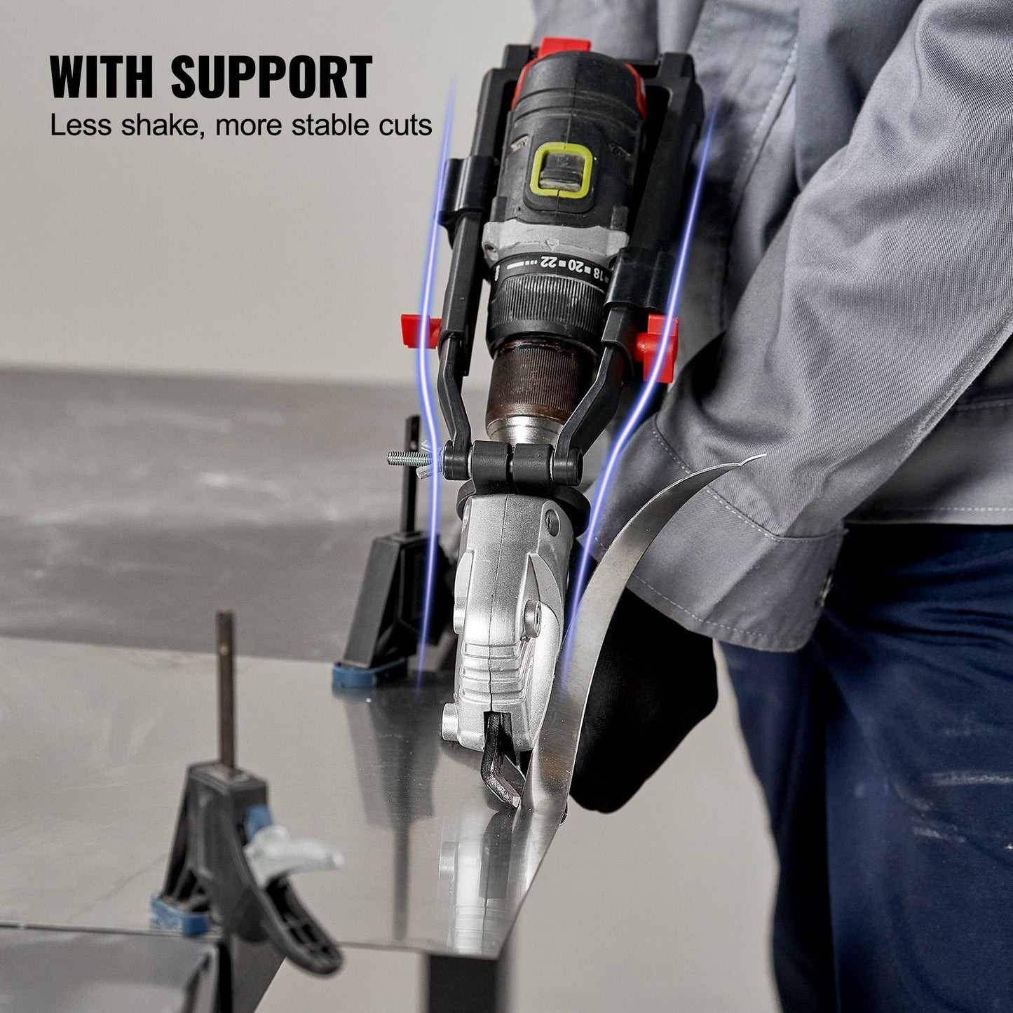 Metal Shears Drill Attachment with 360° Pivot Head for Various Metal Sheets