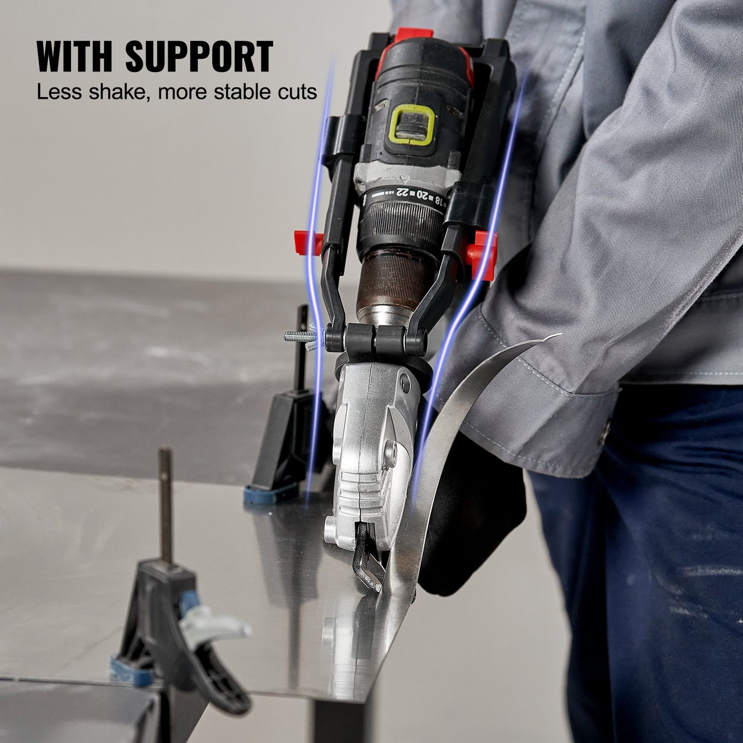 VEVOR Metal Cutter Drill Attachment, Metal Shears Attachment with 360 Degree Pivoting