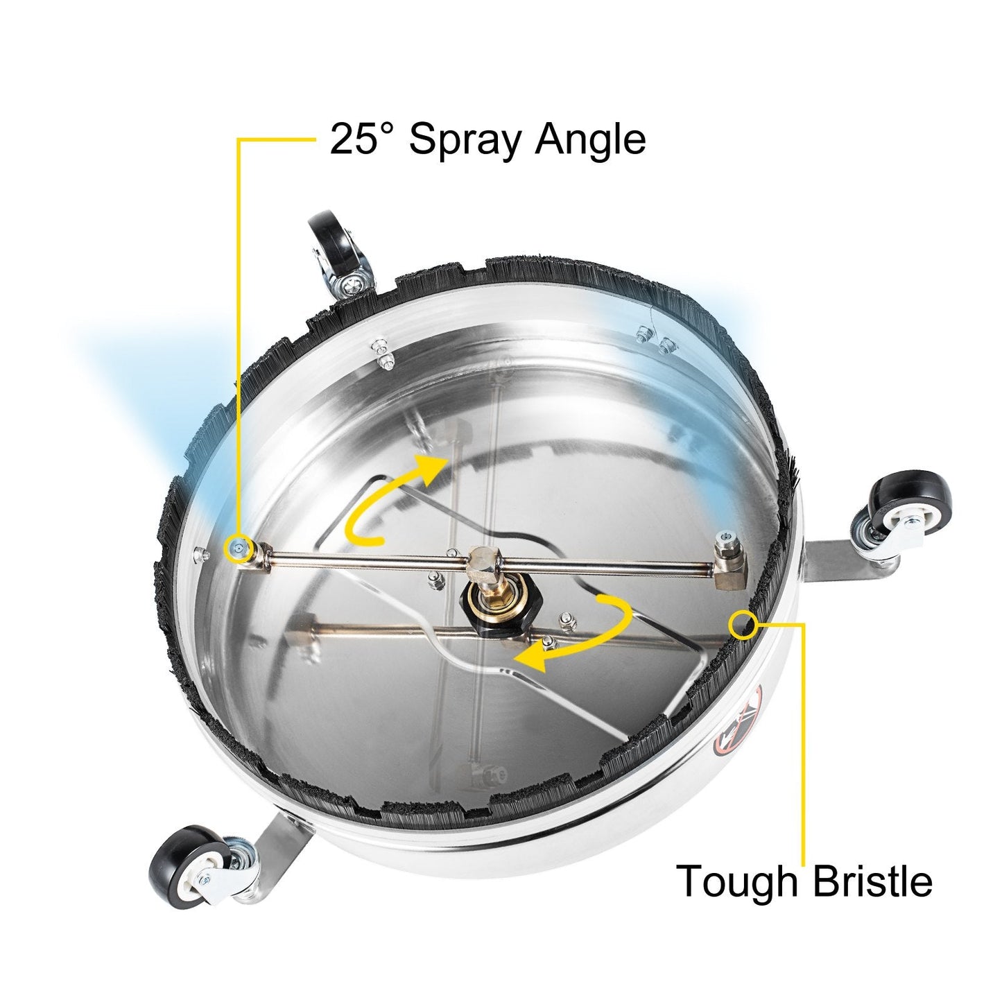 Heavy-Duty 0.4m Pressure Washer with Twin Rotary Arms, 4000 PSI Stainless Steel